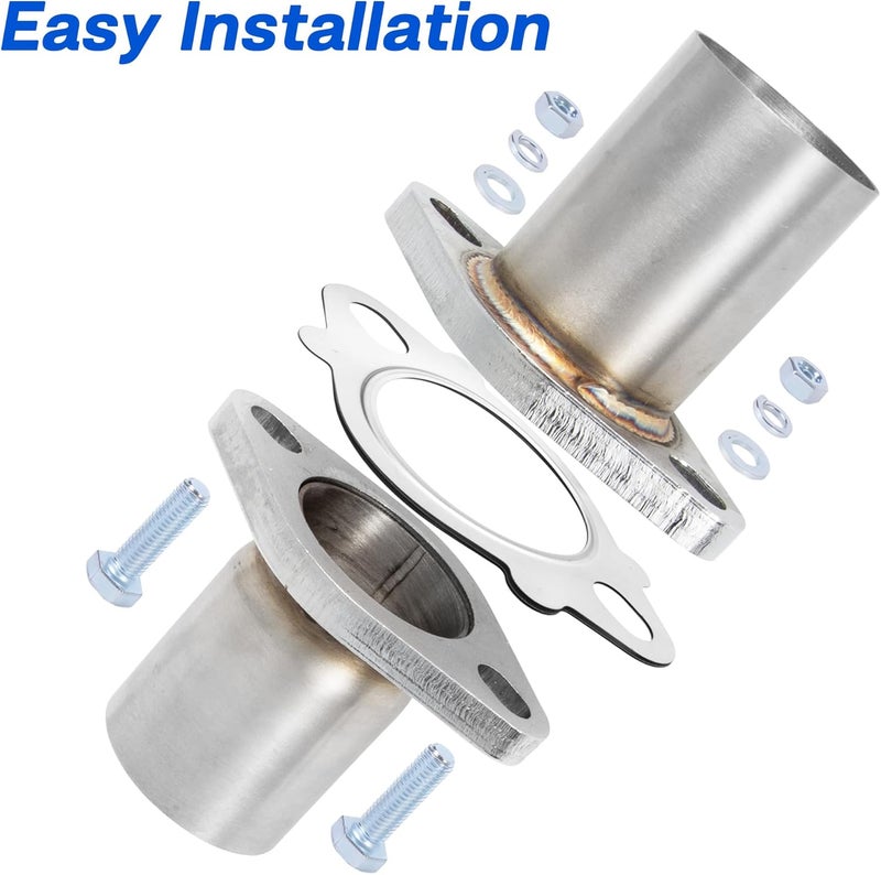 SVULK Exhaust Flange Repair Pipe Kit, 2" ID/50mm to 2" OD with Stainless Steel Gasket Pipe and 2 Bolt, Quick Fix Flange Pipe Joint, Universal Fitment - Image 4
